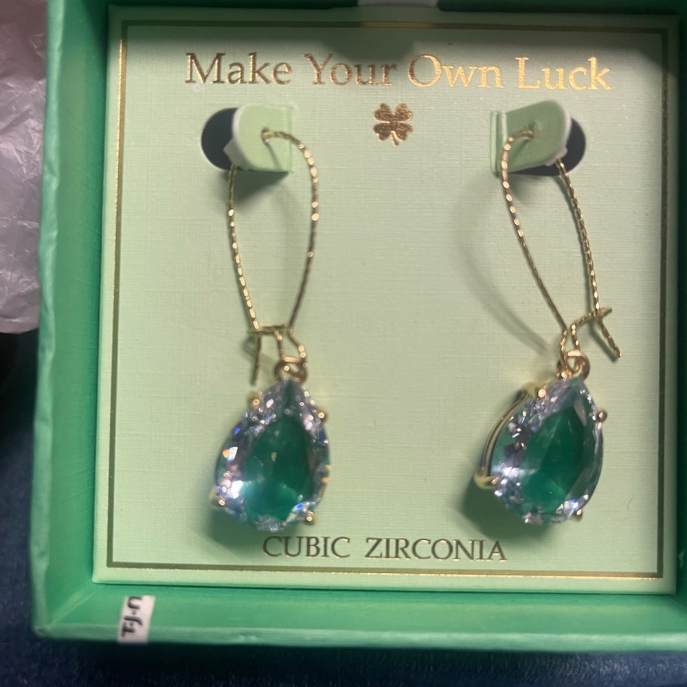 Make Your Own Luck Green Gemstones Earrings